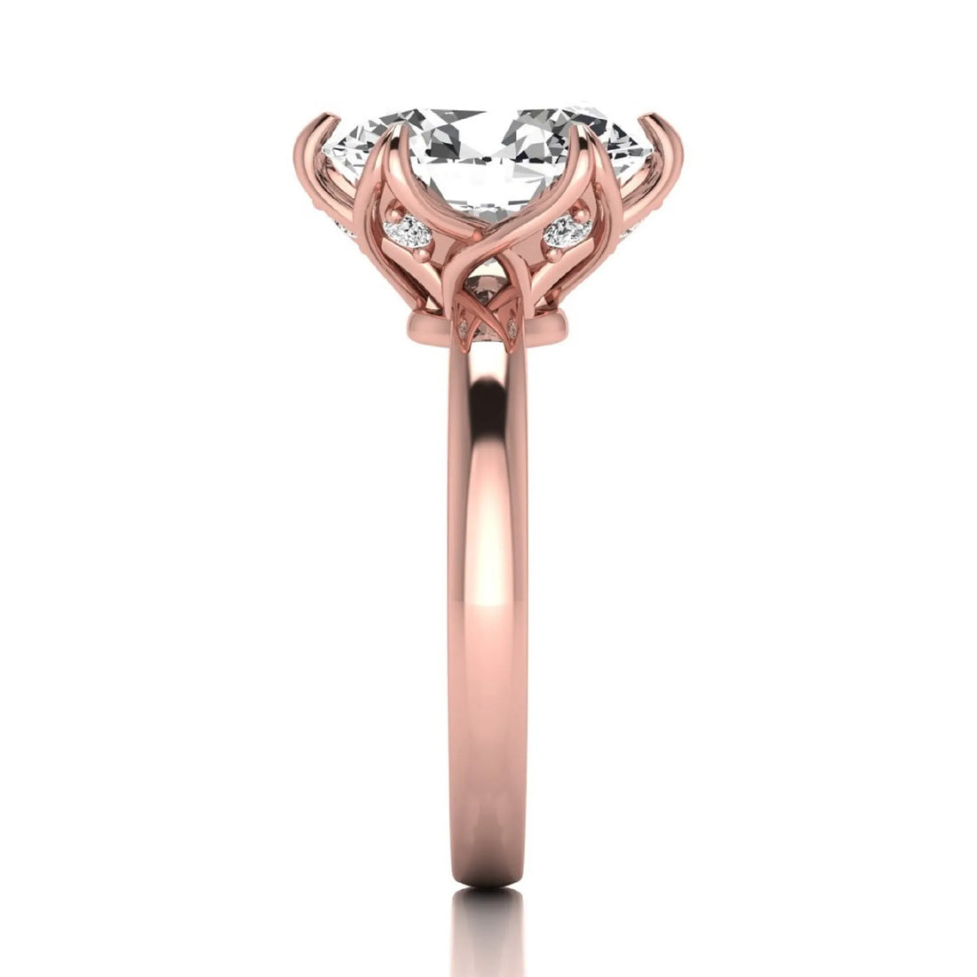 OctaPearl 2.5 ct Oval Six Prong Lab Grown Diamond Solitaire Engagement Ring