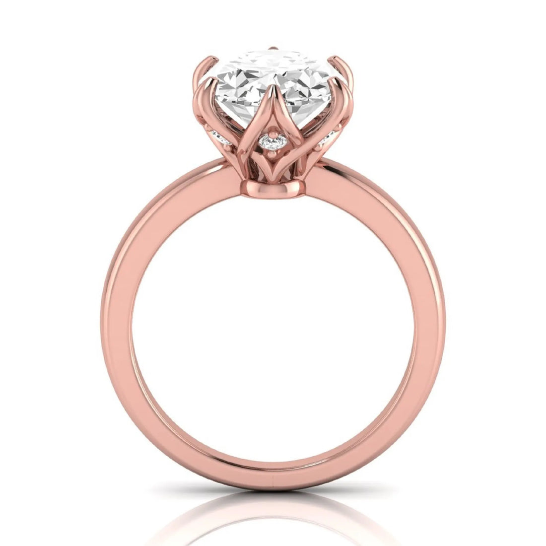 OctaPearl 2.5 ct Oval Six Prong Lab Grown Diamond Solitaire Engagement Ring