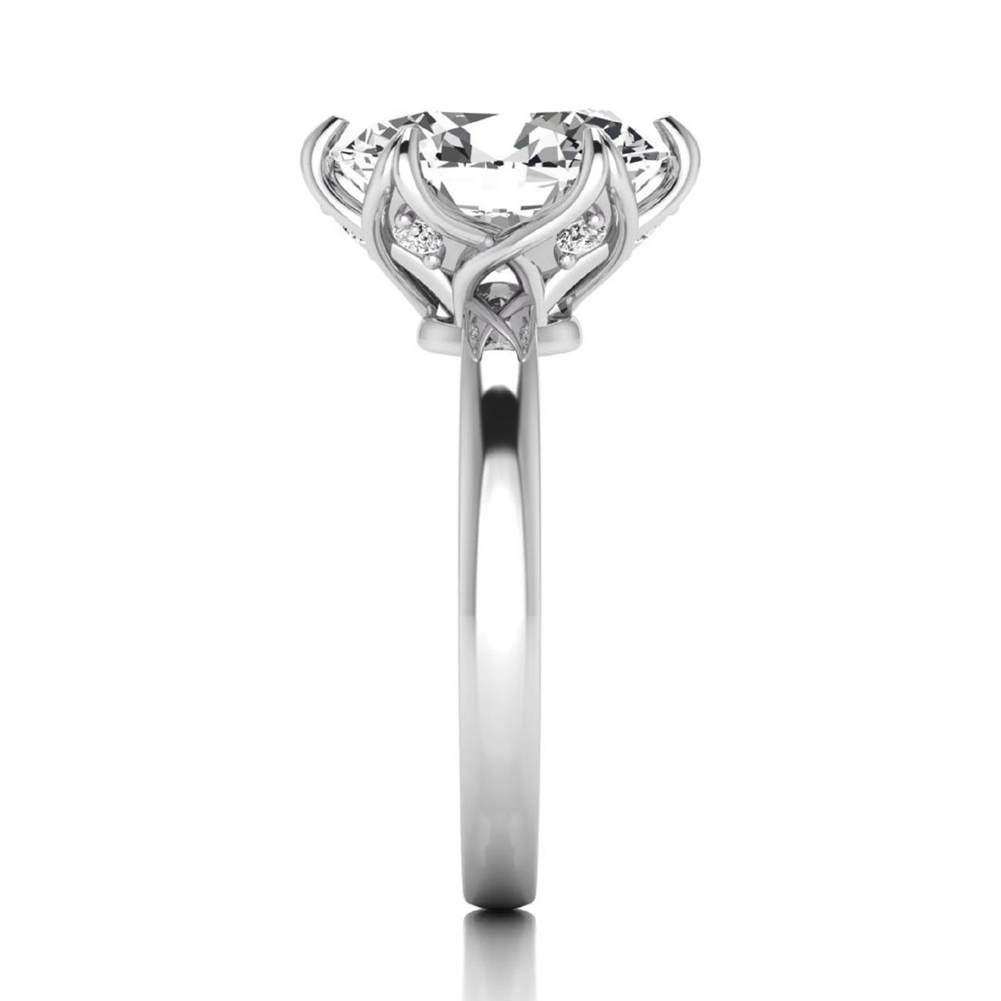 OctaPearl 2.5 ct Oval Six Prong Lab Grown Diamond Solitaire Engagement Ring