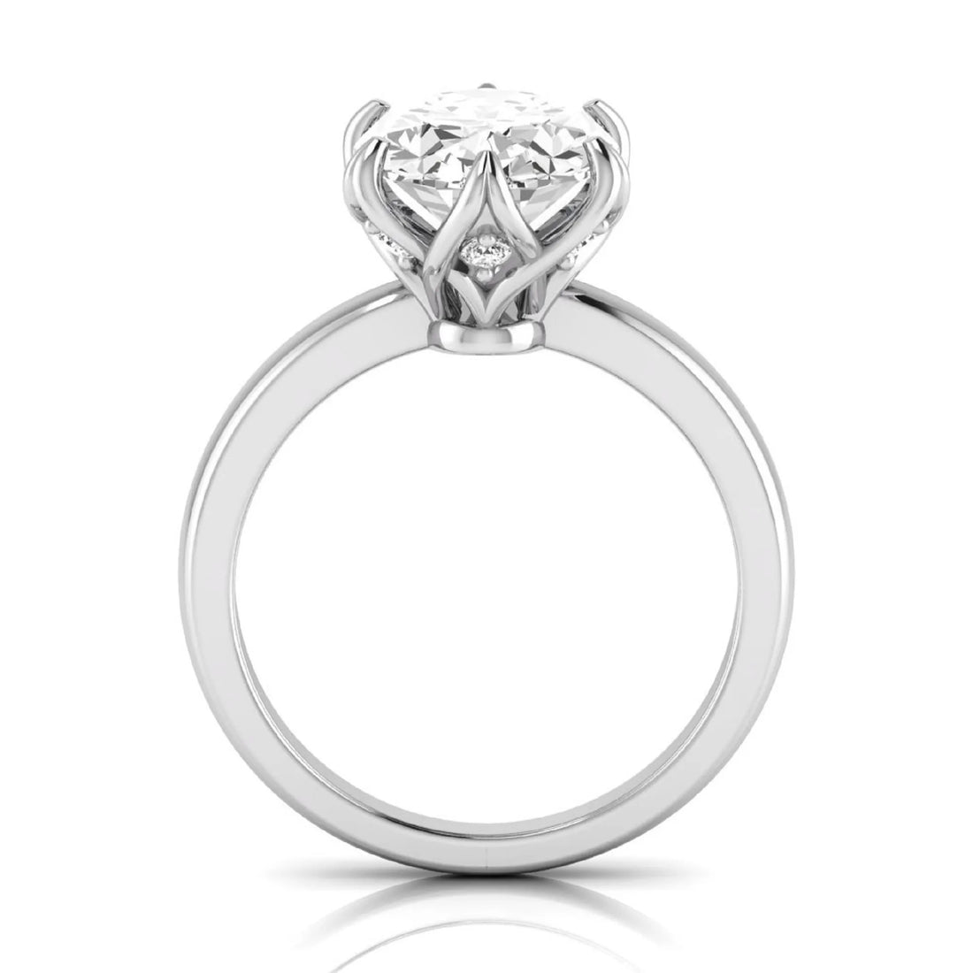 OctaPearl 2.5 ct Oval Six Prong Lab Grown Diamond Solitaire Engagement Ring