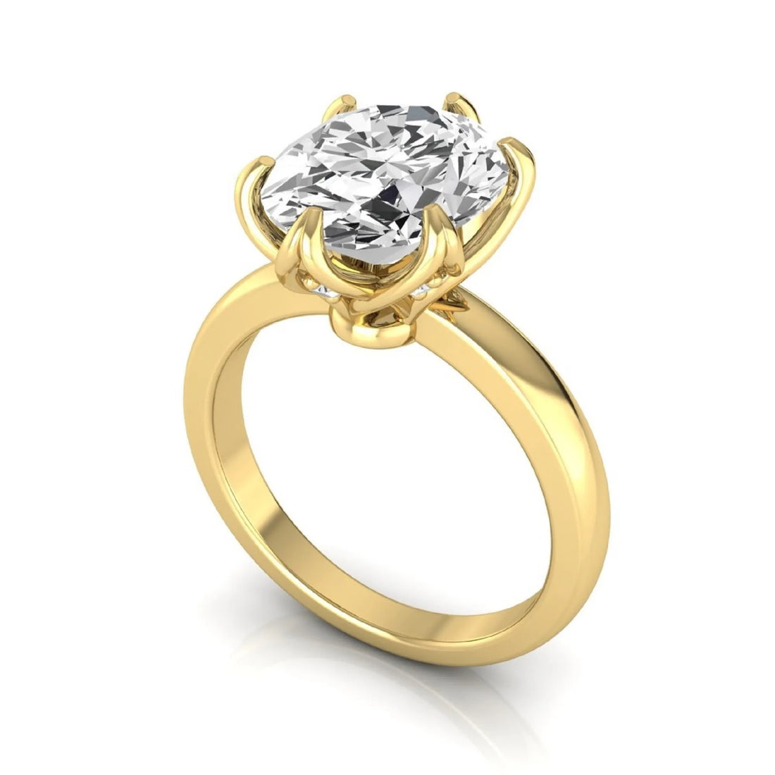OctaPearl 2.5 ct Oval Six Prong Lab Grown Diamond Solitaire Engagement Ring