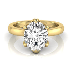 OctaPearl 2.5 ct Oval Six Prong Lab Grown Diamond Solitaire Engagement Ring