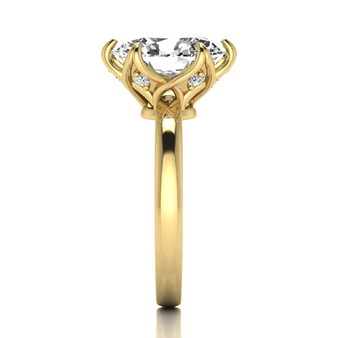 OctaPearl 2.5 ct Oval Six Prong Lab Grown Diamond Solitaire Engagement Ring