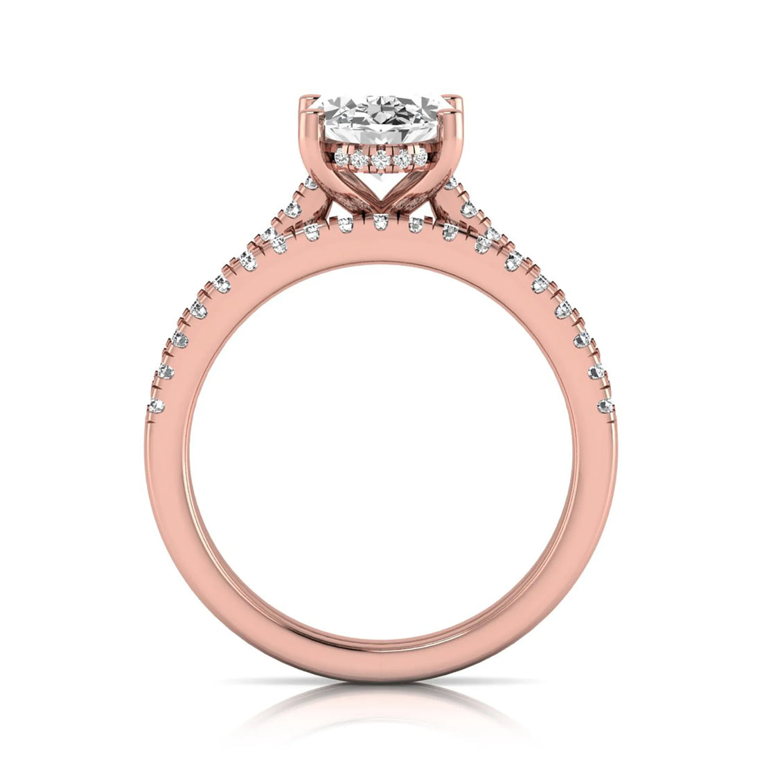 OctaPearl 2 ct Oval Solitaire Pavé Lab Grown Diamond Bridal Ring Set