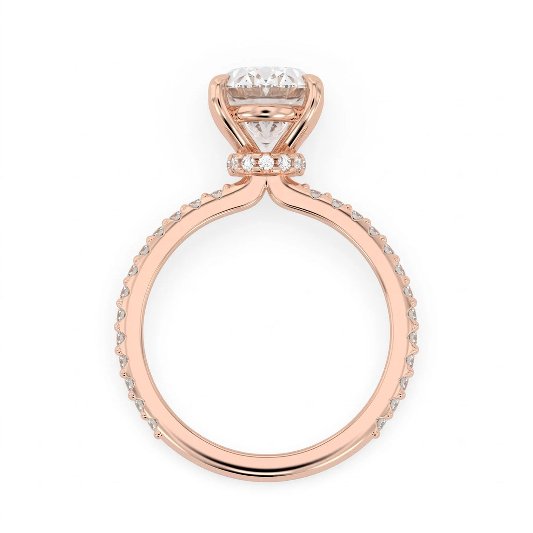 OctaPearl 2 ct Oval Solitaire Pavé Lab Grown Diamond Engagement Ring