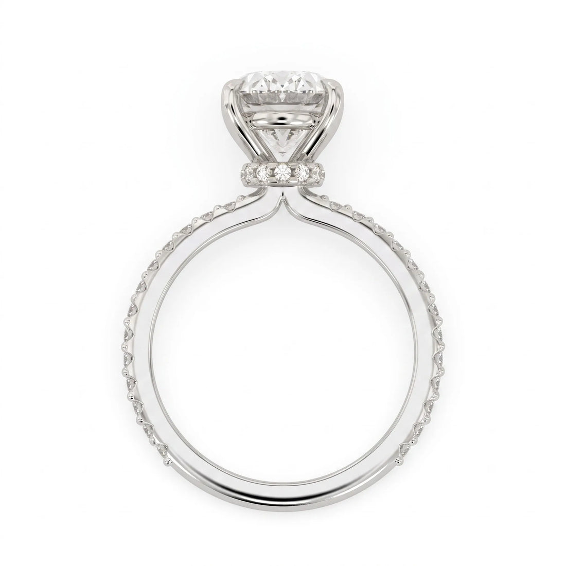 OctaPearl 2 ct Oval Solitaire Pavé Lab Grown Diamond Engagement Ring