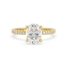 OctaPearl 2 ct Oval Solitaire Pavé Lab Grown Diamond Engagement Ring
