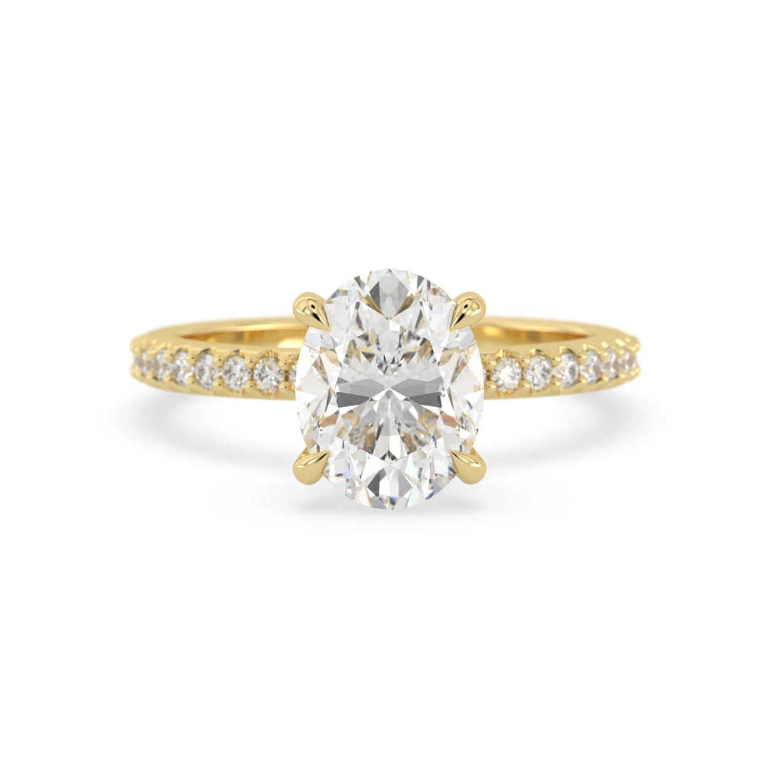 OctaPearl 2 ct Oval Solitaire Pavé Lab Grown Diamond Engagement Ring