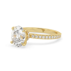 OctaPearl 2 ct Oval Solitaire Pavé Lab Grown Diamond Engagement Ring - alternate view