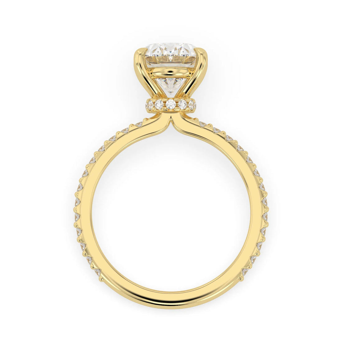 OctaPearl 2 ct Oval Solitaire Pavé Lab Grown Diamond Engagement Ring