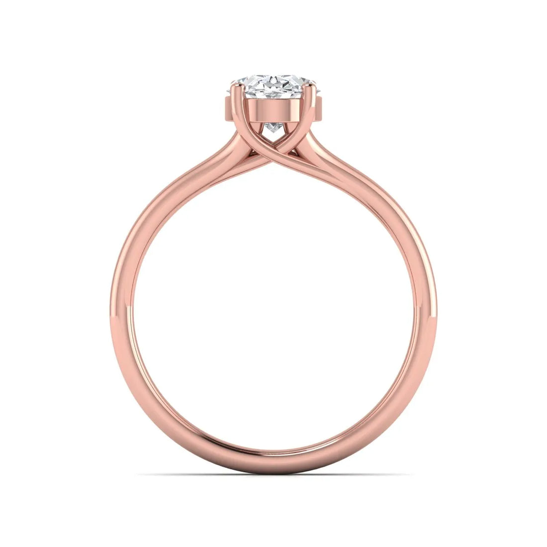 OctaPearl 1 ct Oval Lab Grown Diamond Solitaire Split Shank Engagement Ring