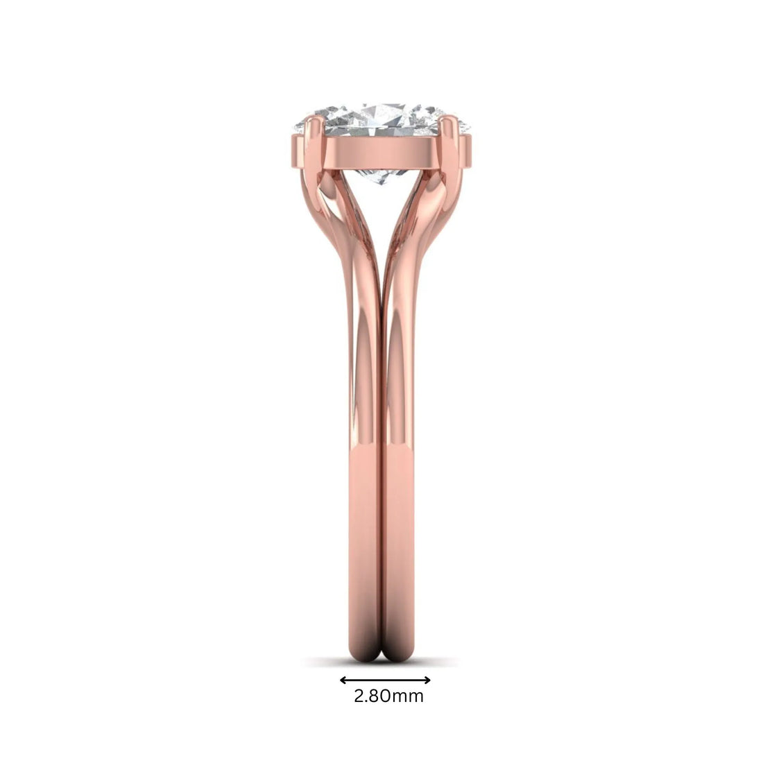 OctaPearl 1 ct Oval Lab Grown Diamond Solitaire Split Shank Engagement Ring