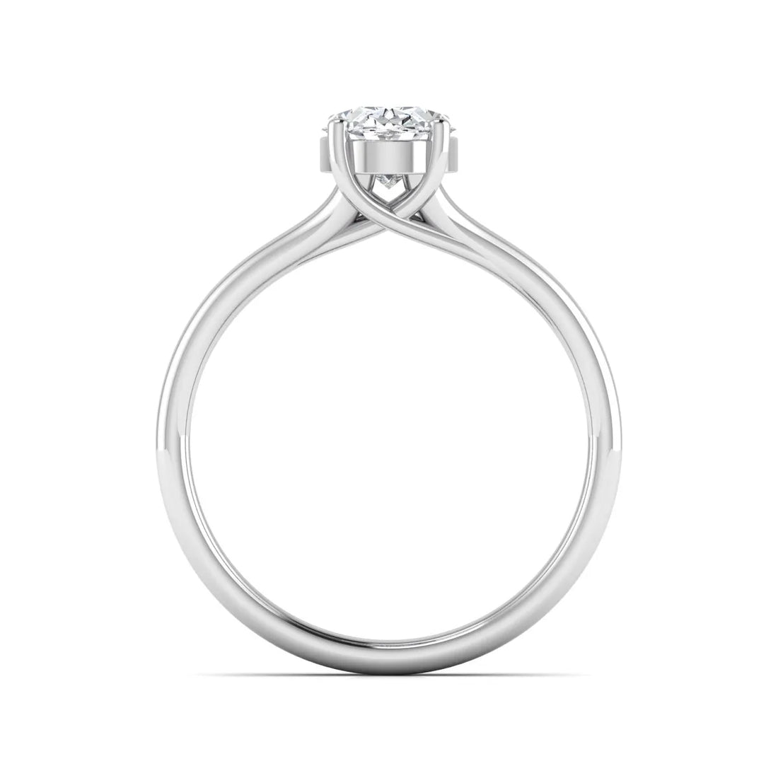 OctaPearl 1 ct Oval Lab Grown Diamond Solitaire Split Shank Engagement Ring