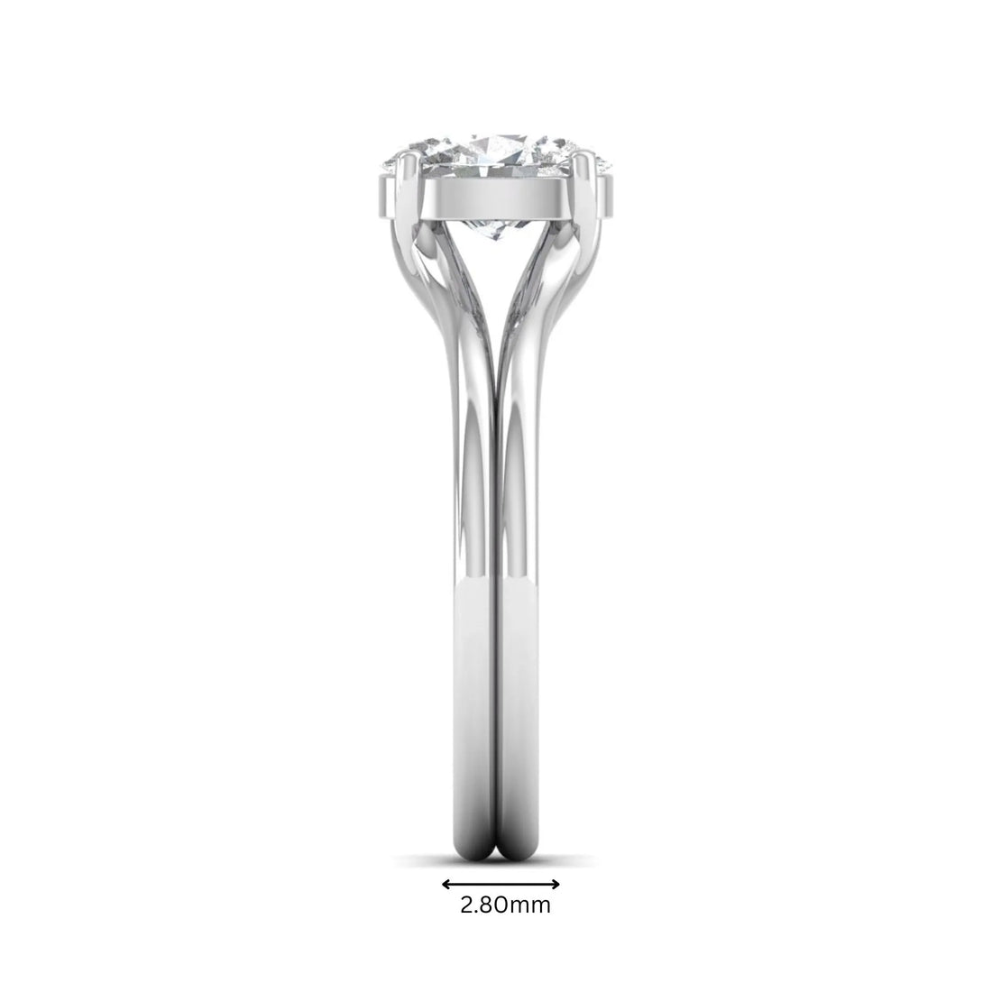 OctaPearl 1 ct Oval Lab Grown Diamond Solitaire Split Shank Engagement Ring