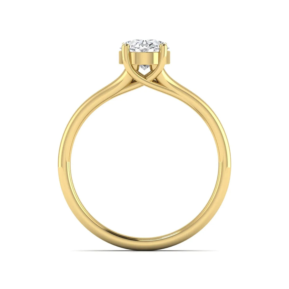 OctaPearl 1 ct Oval Lab Grown Diamond Solitaire Split Shank Engagement Ring