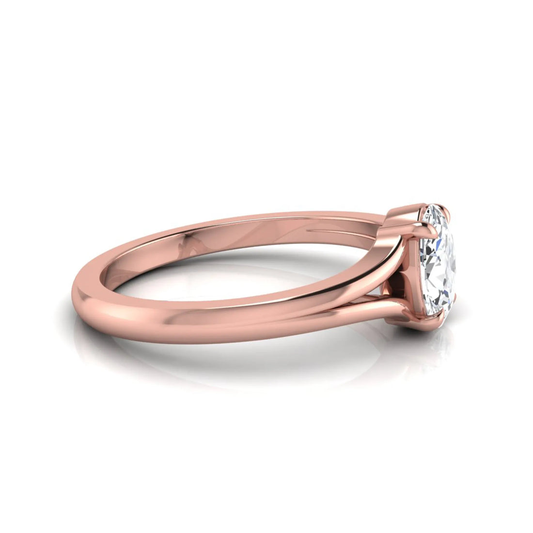 OctaPearl Oval Solitaire Split Shank Lab Grown Diamond Engagement Ring
