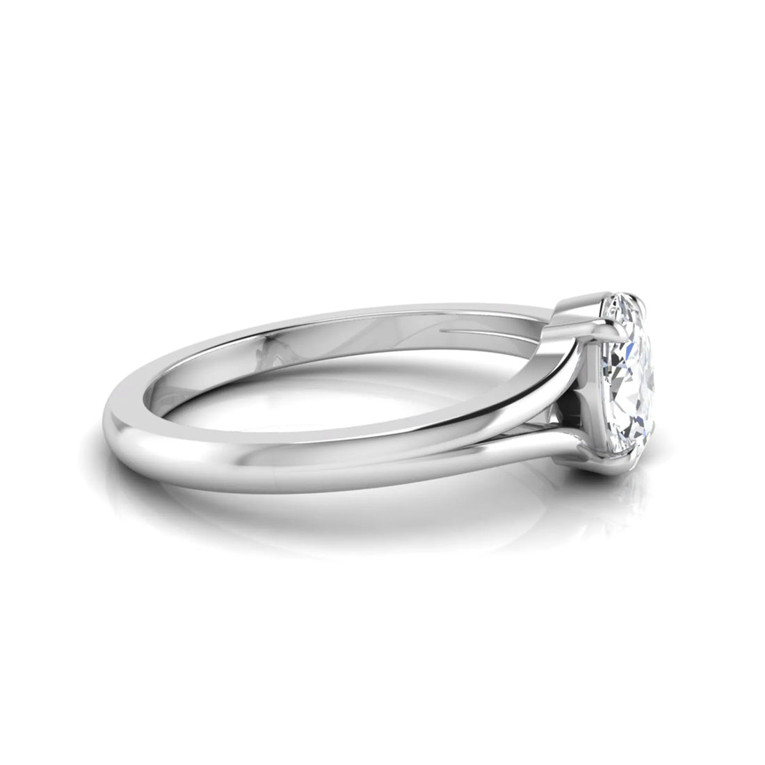 OctaPearl Oval Solitaire Split Shank Lab Grown Diamond Engagement Ring