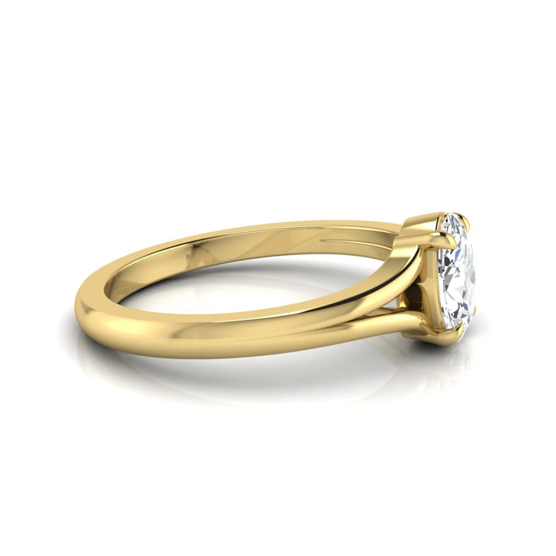 OctaPearl Oval Solitaire Split Shank Lab Grown Diamond Engagement Ring