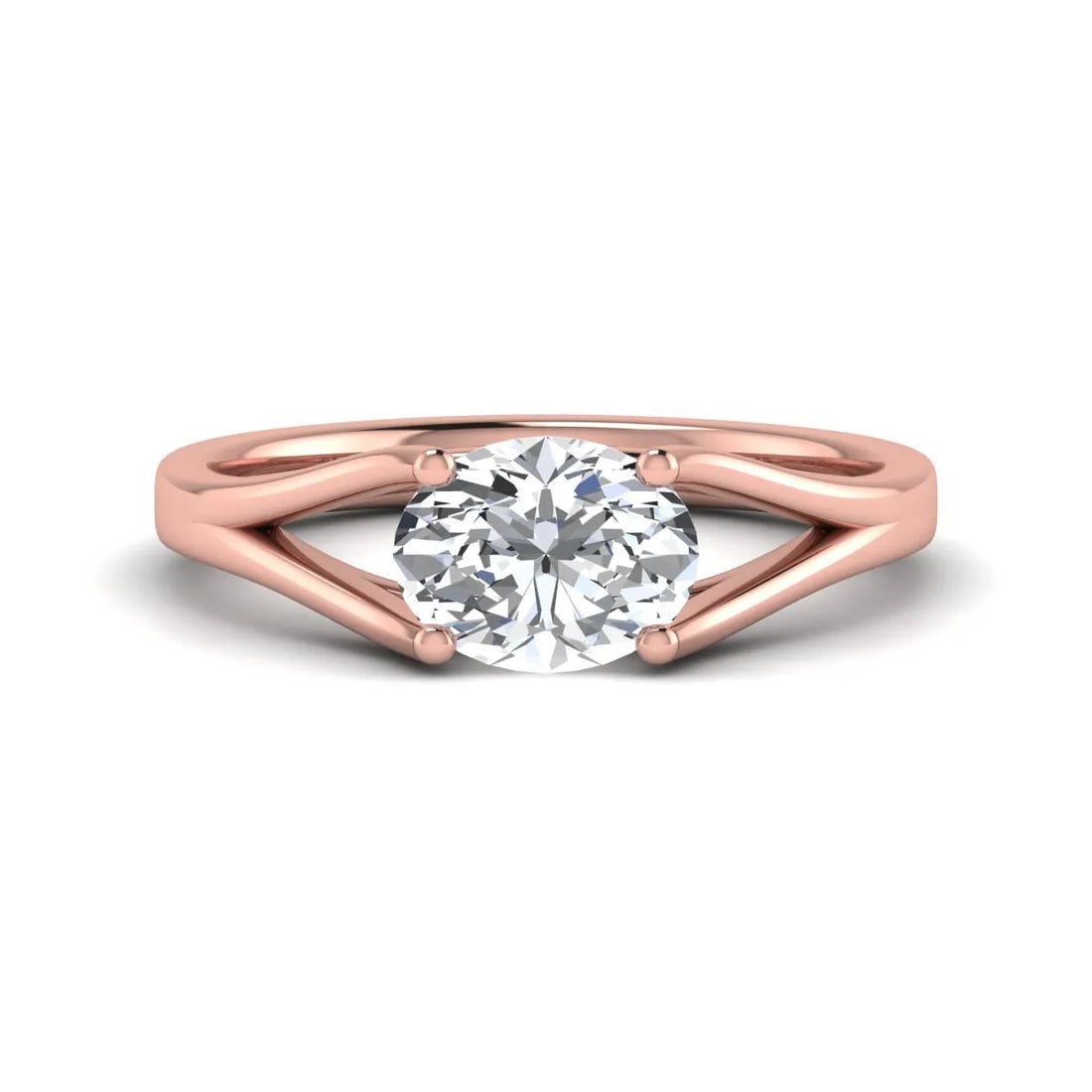 OctaPearl 2 ct Oval Split Shank Lab Grown Diamond Engagement Ring