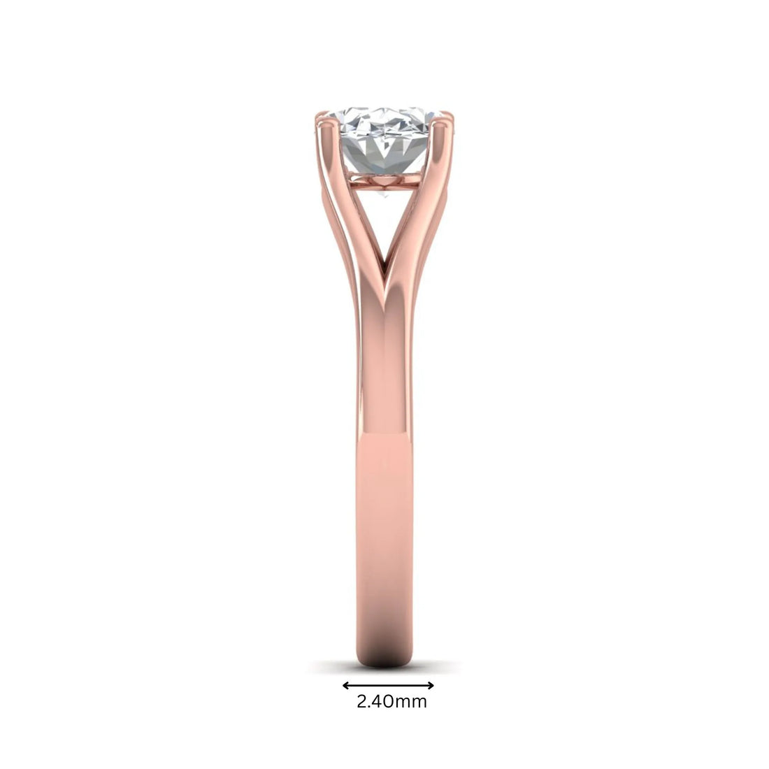 OctaPearl 2 ct Oval Split Shank Lab Grown Diamond Engagement Ring