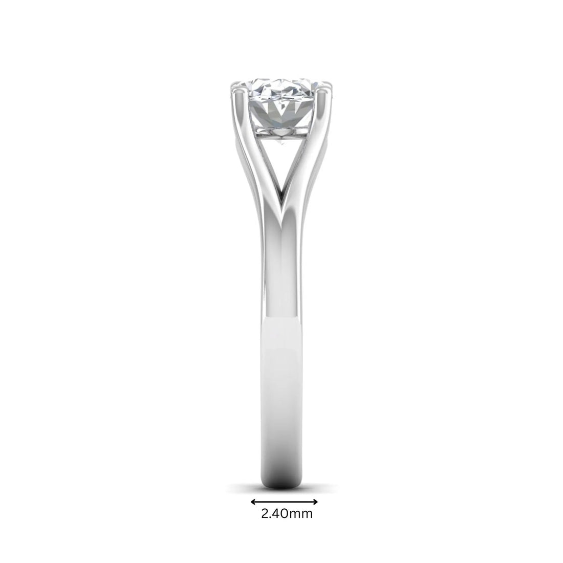 OctaPearl 2 ct Oval Split Shank Lab Grown Diamond Engagement Ring