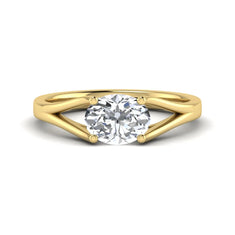 OctaPearl 2 ct Oval Split Shank Lab Grown Diamond Engagement Ring