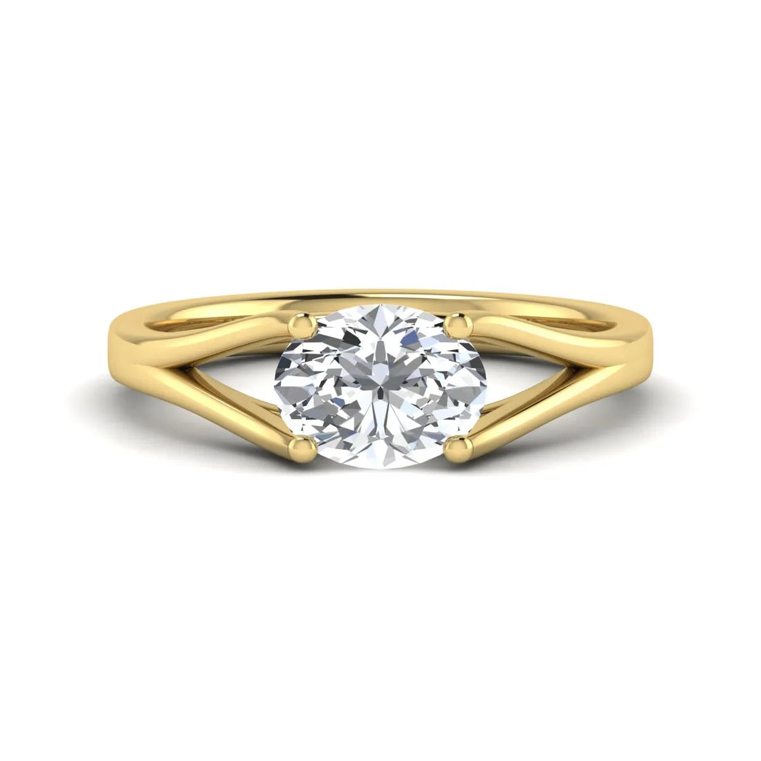 OctaPearl 2 ct Oval Split Shank Lab Grown Diamond Engagement Ring