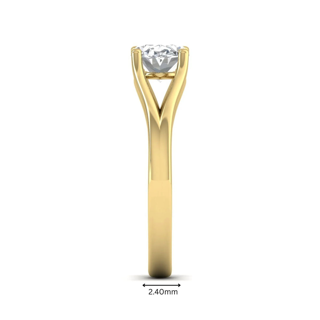 OctaPearl 2 ct Oval Split Shank Lab Grown Diamond Engagement Ring