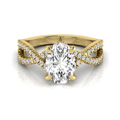 OctaPearl 2.5 ct Oval Split Shank Lab Grown Diamond Engagement Ring