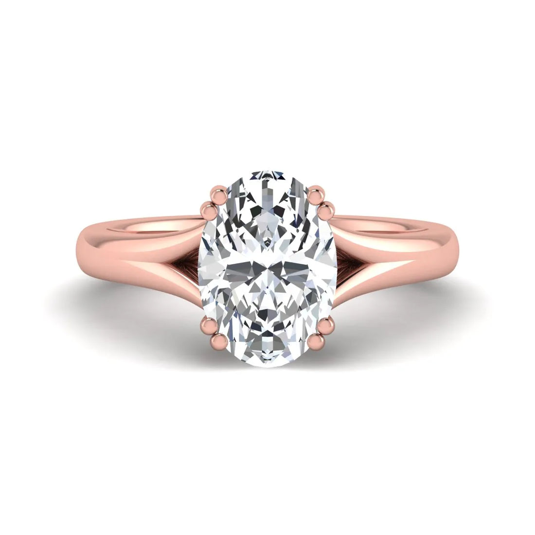 OctaPearl 2.5 ct Oval Split Shank Lab Grown Diamond Solitaire Engagement Ring