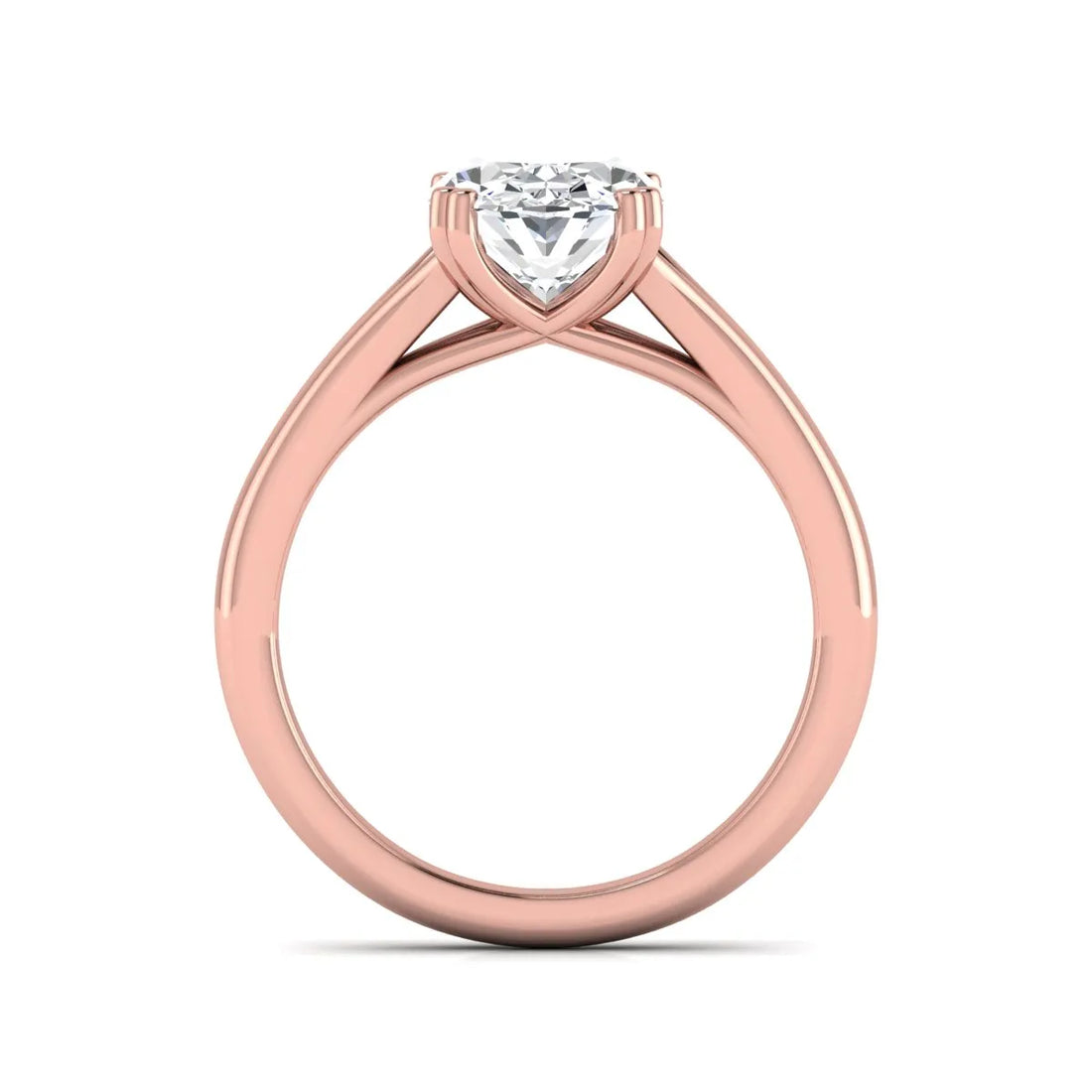 OctaPearl 2.5 ct Oval Split Shank Lab Grown Diamond Solitaire Engagement Ring