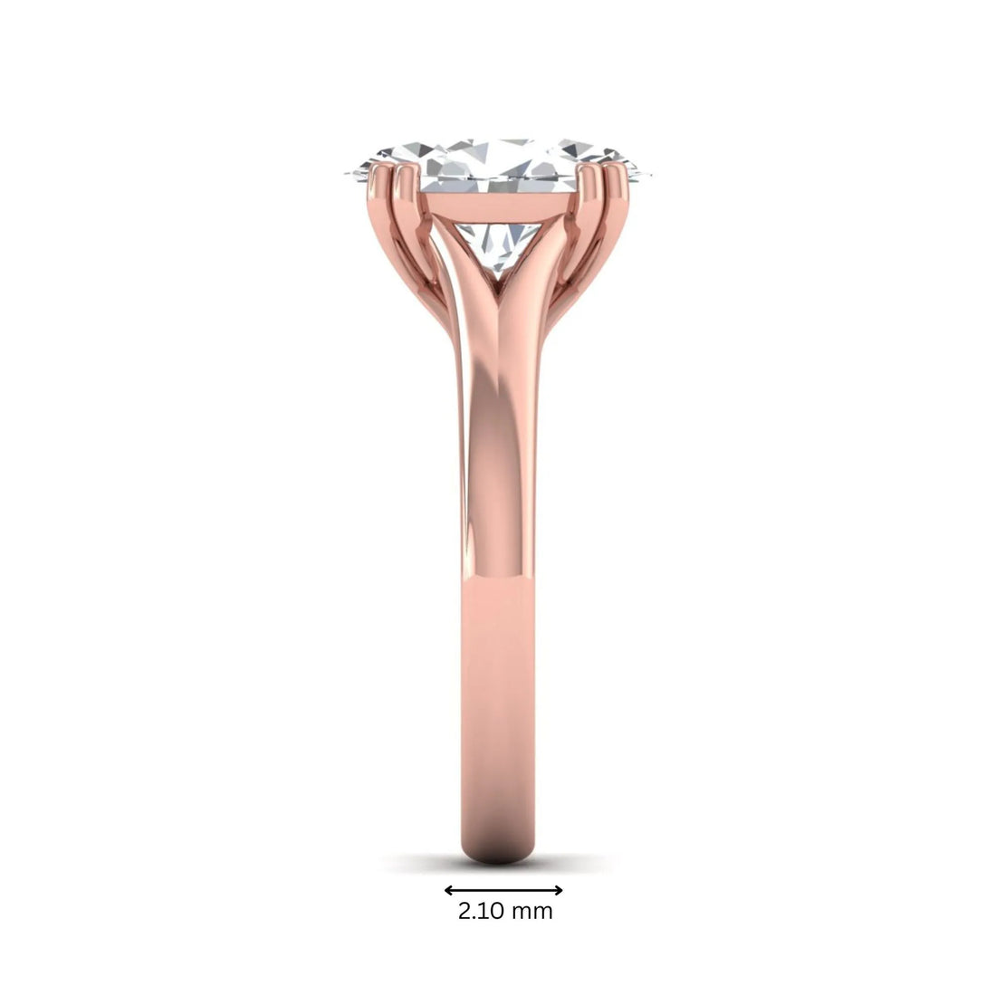 OctaPearl 2.5 ct Oval Split Shank Lab Grown Diamond Solitaire Engagement Ring
