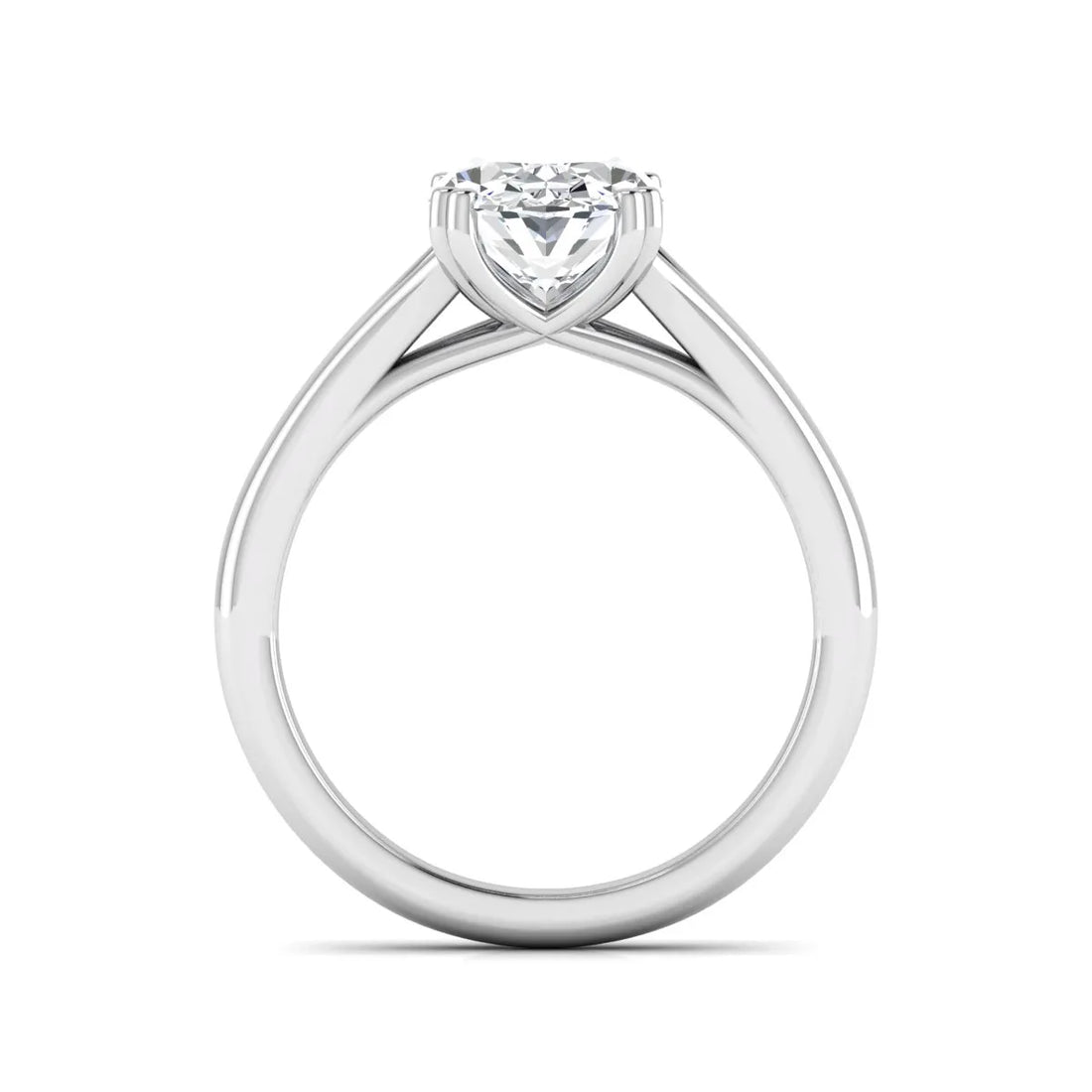 OctaPearl 2.5 ct Oval Split Shank Lab Grown Diamond Solitaire Engagement Ring