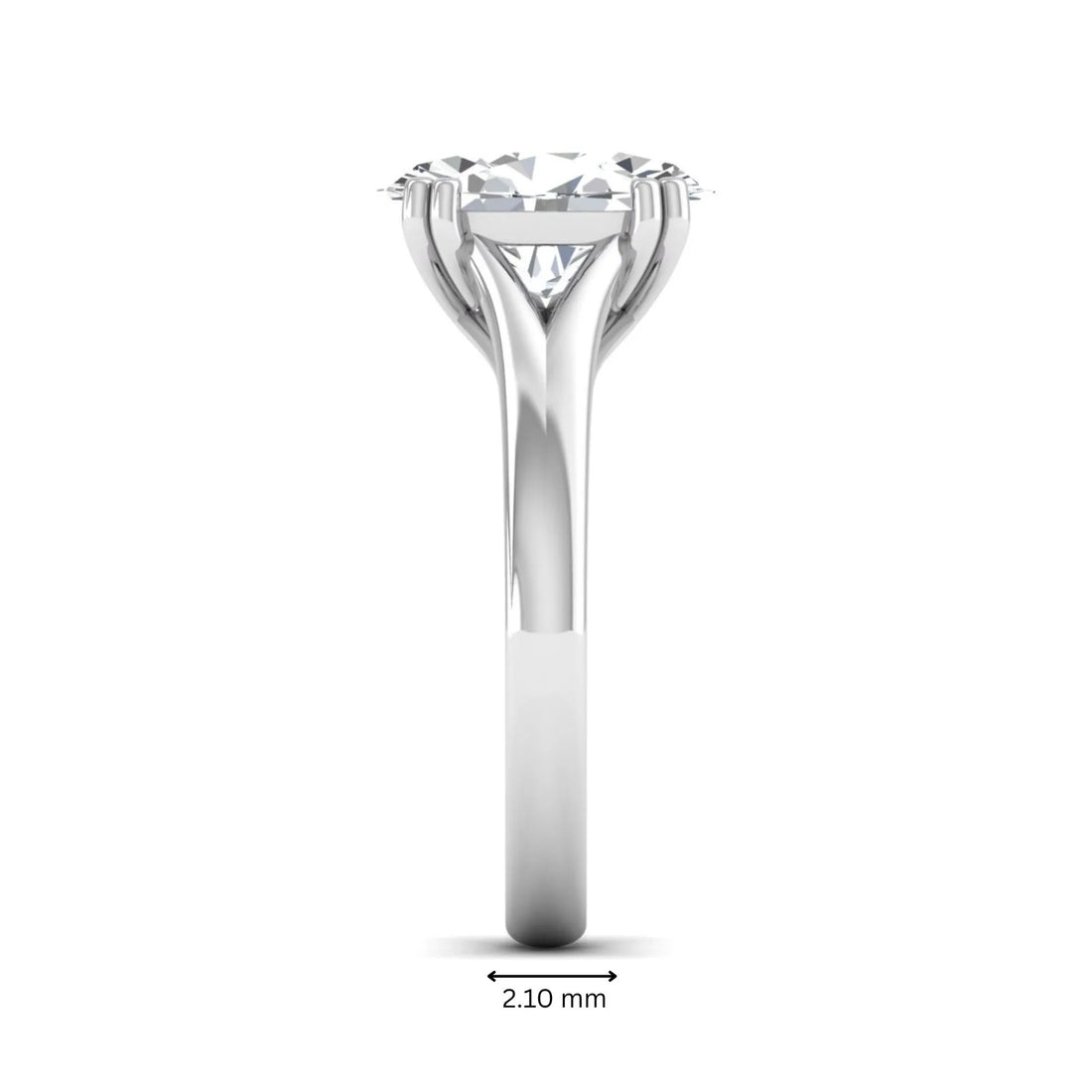 OctaPearl 2.5 ct Oval Split Shank Lab Grown Diamond Solitaire Engagement Ring