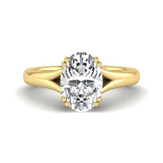 OctaPearl 2.5 ct Oval Split Shank Lab Grown Diamond Solitaire Engagement Ring