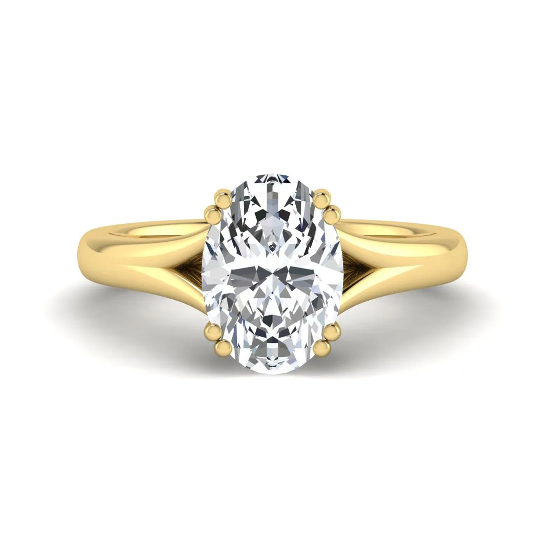 OctaPearl 2.5 ct Oval Split Shank Lab Grown Diamond Solitaire Engagement Ring
