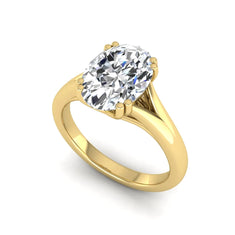 OctaPearl 2.5 ct Oval Split Shank Lab Grown Diamond Solitaire Engagement Ring - alternate view