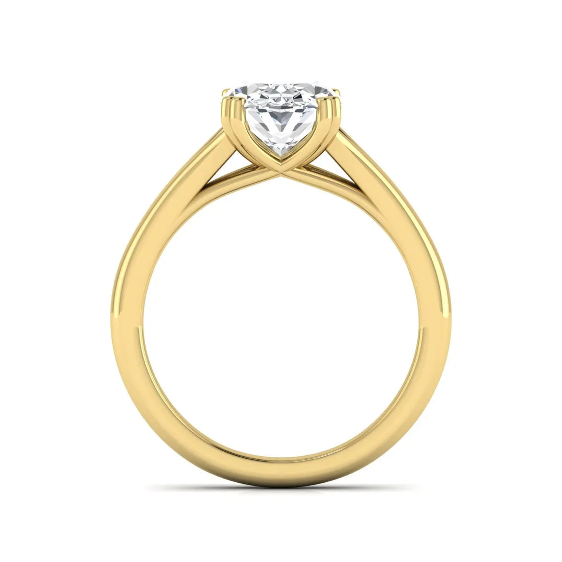 OctaPearl 2.5 ct Oval Split Shank Lab Grown Diamond Solitaire Engagement Ring