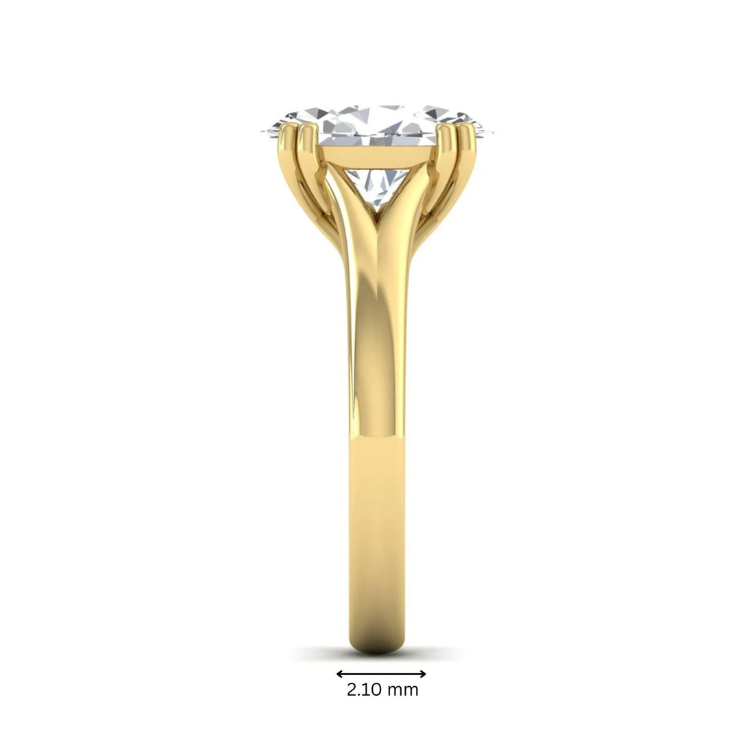 OctaPearl 2.5 ct Oval Split Shank Lab Grown Diamond Solitaire Engagement Ring