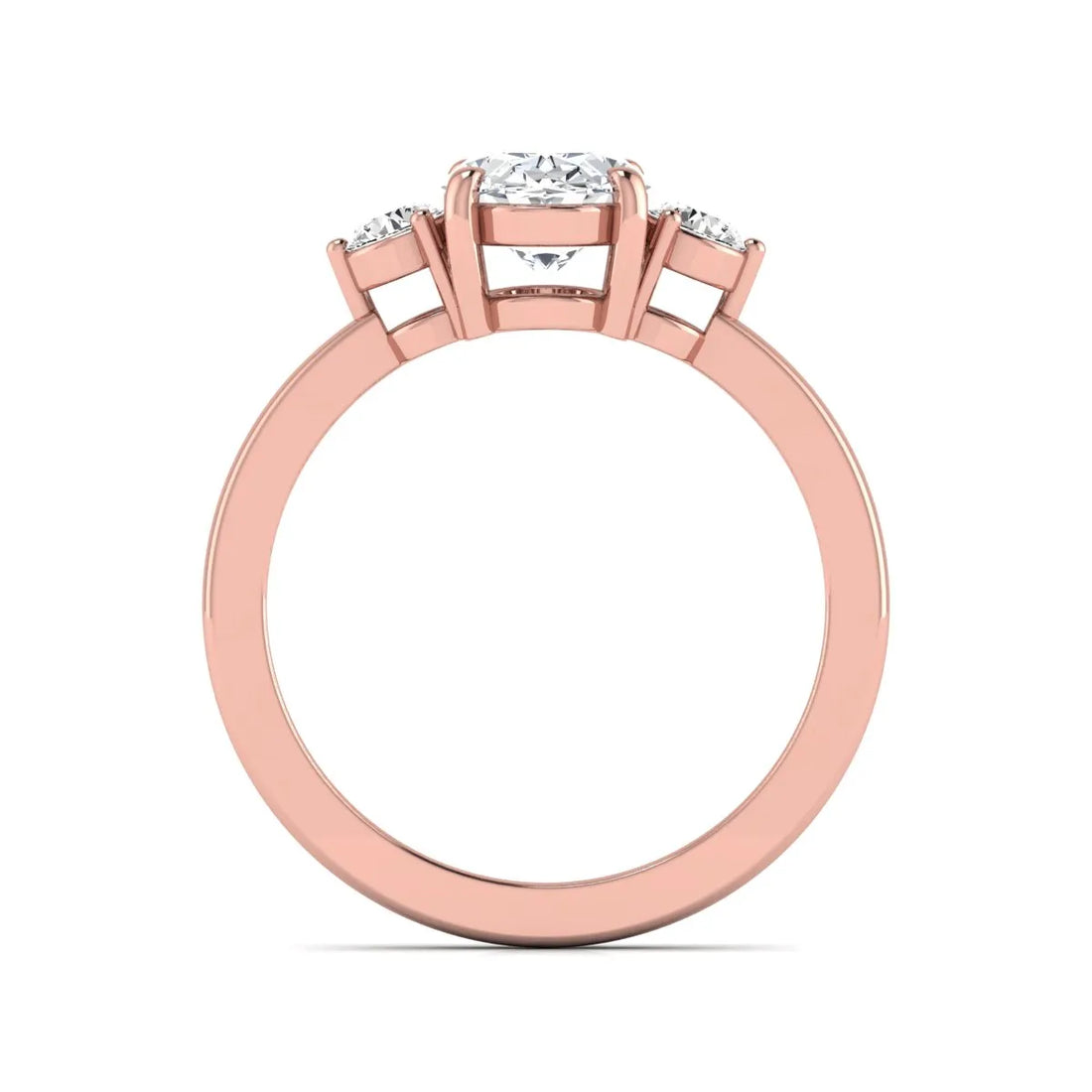OctaPearl 1 ct Oval Cut Three Stone Lab Grown Diamond Engagement Ring