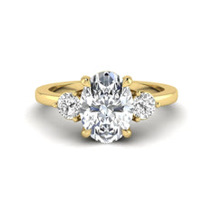 OctaPearl 1 ct Oval Cut Three Stone Lab Grown Diamond Engagement Ring
