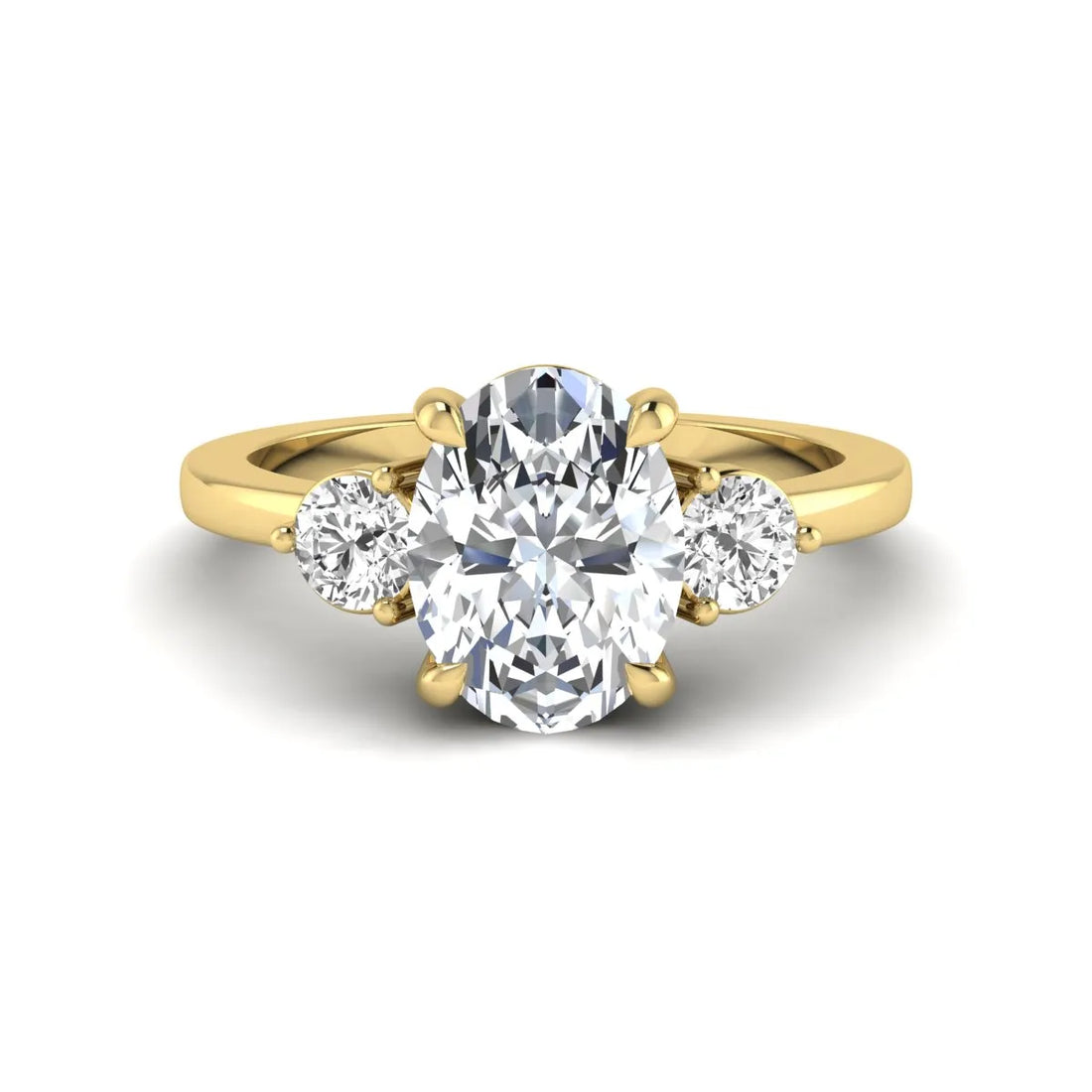 OctaPearl 1 ct Oval Cut Three Stone Lab Grown Diamond Engagement Ring