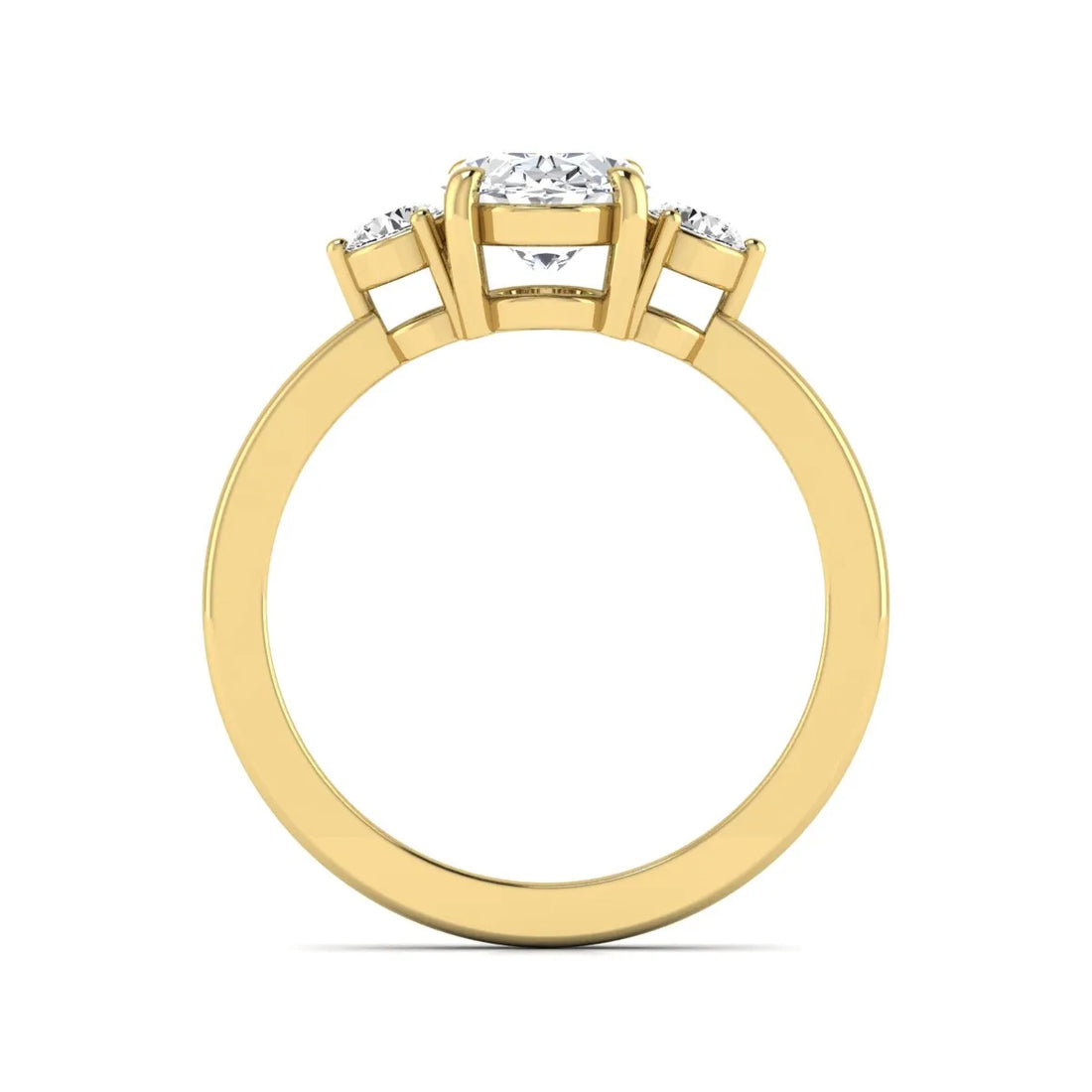 OctaPearl 1 ct Oval Cut Three Stone Lab Grown Diamond Engagement Ring