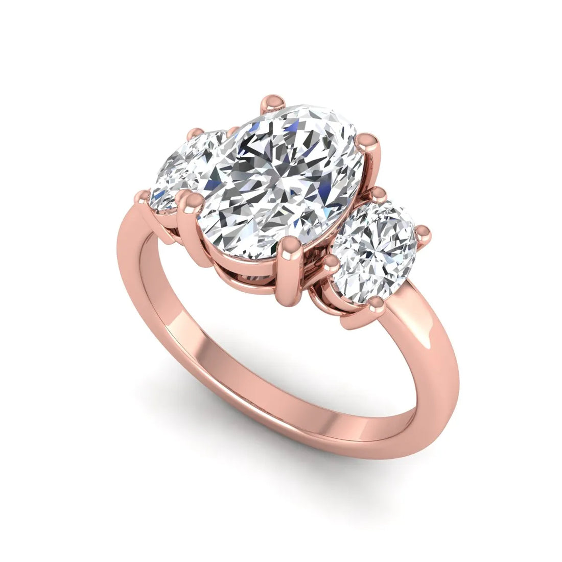 OctaPearl 2.5 ct Oval Cut Three Stone Lab Grown Diamond Engagement Ring