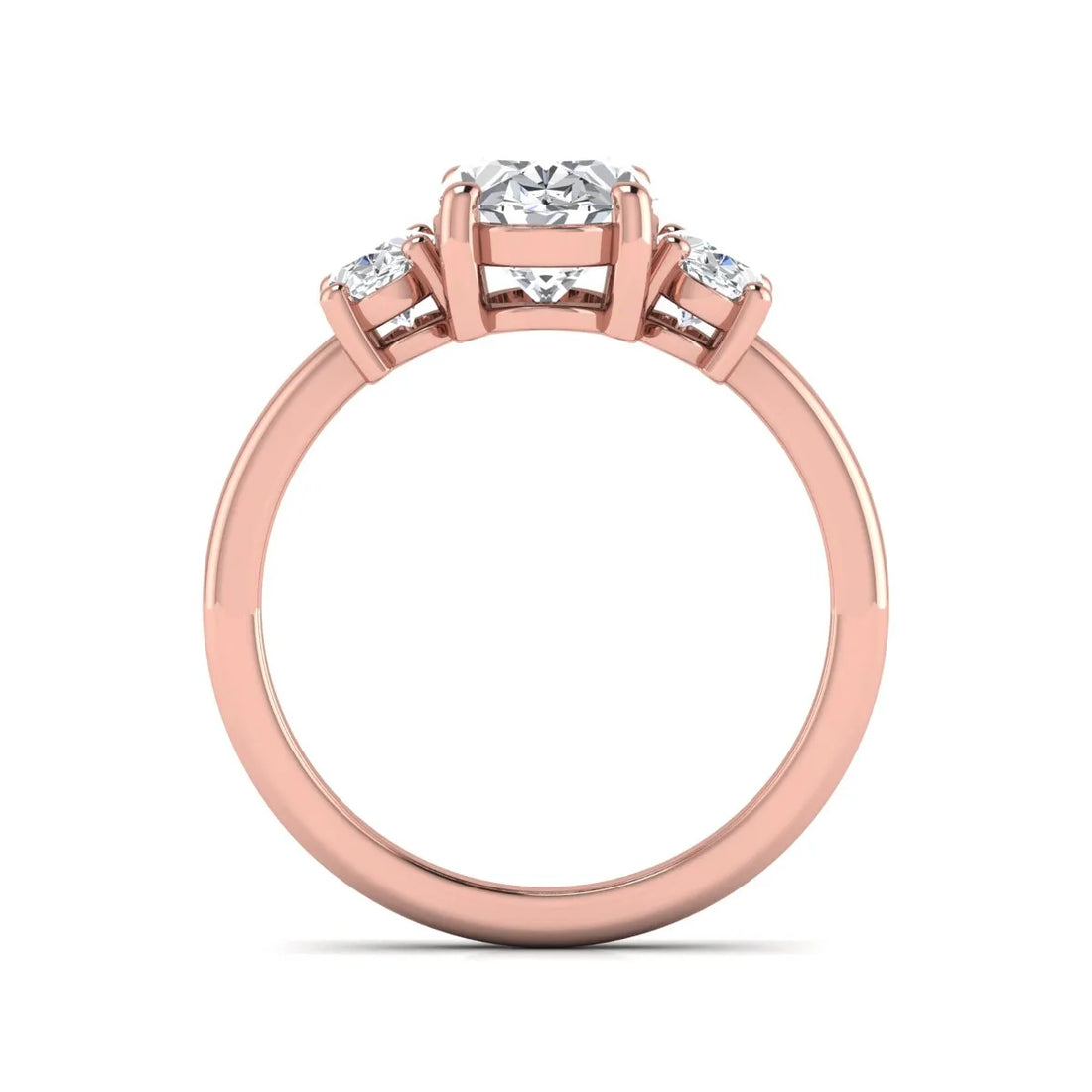 OctaPearl 2.5 ct Oval Cut Three Stone Lab Grown Diamond Engagement Ring
