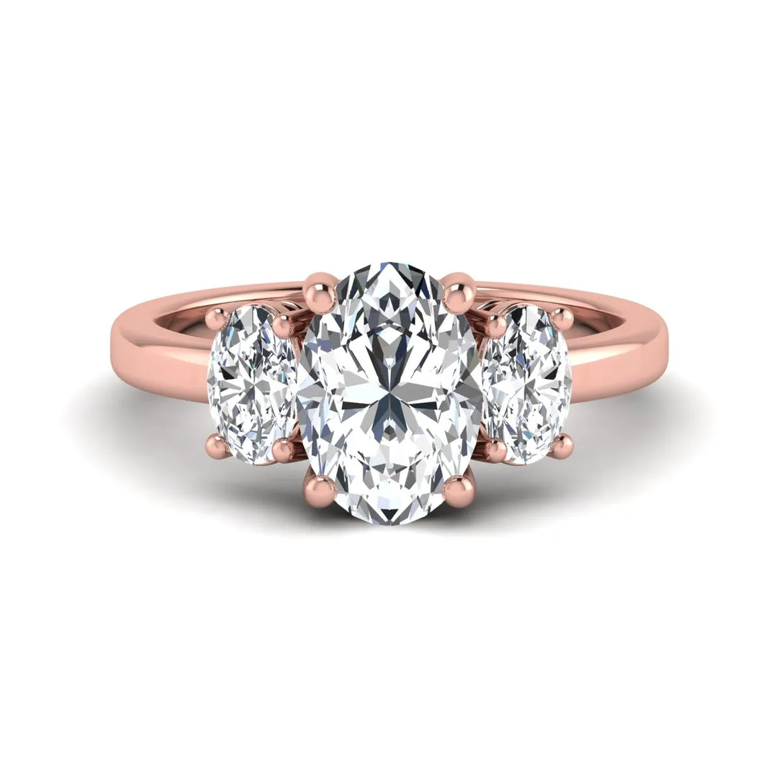 OctaPearl 2.5 ct Oval Cut Three Stone Lab Grown Diamond Engagement Ring