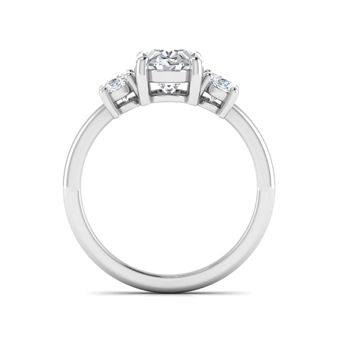 OctaPearl 2.5 ct Oval Cut Three Stone Lab Grown Diamond Engagement Ring