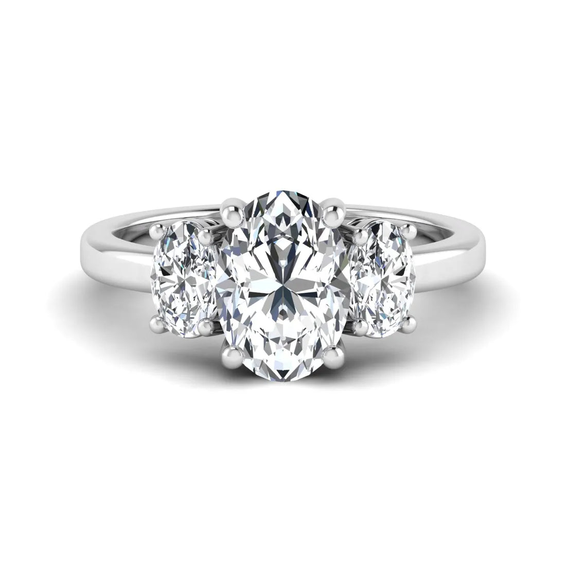 OctaPearl 2.5 ct Oval Cut Three Stone Lab Grown Diamond Engagement Ring