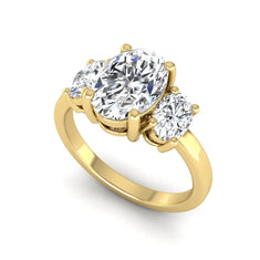OctaPearl 2.5 ct Oval Cut Three Stone Lab Grown Diamond Engagement Ring - alternate view