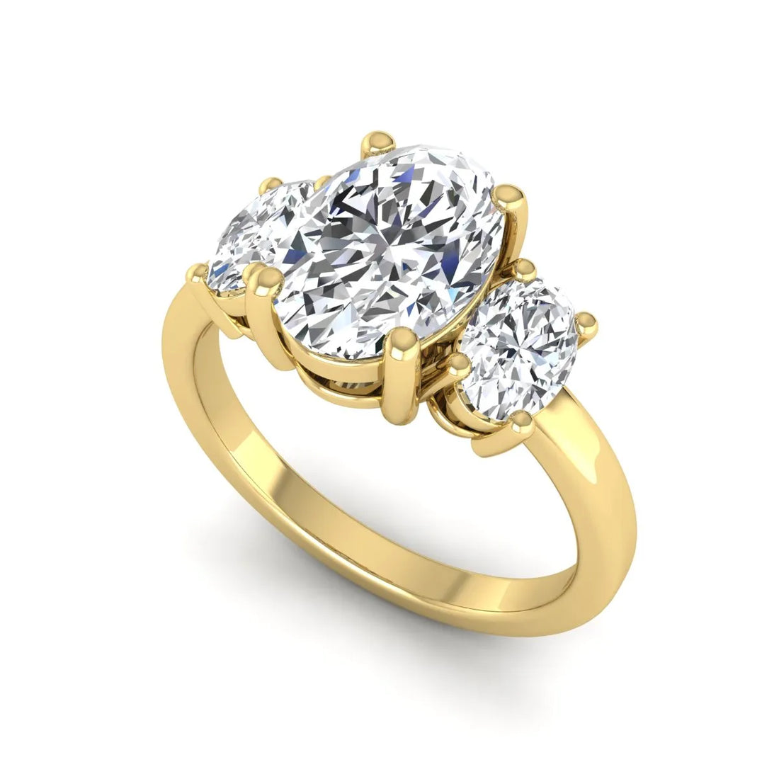 OctaPearl 2.5 ct Oval Cut Three Stone Lab Grown Diamond Engagement Ring